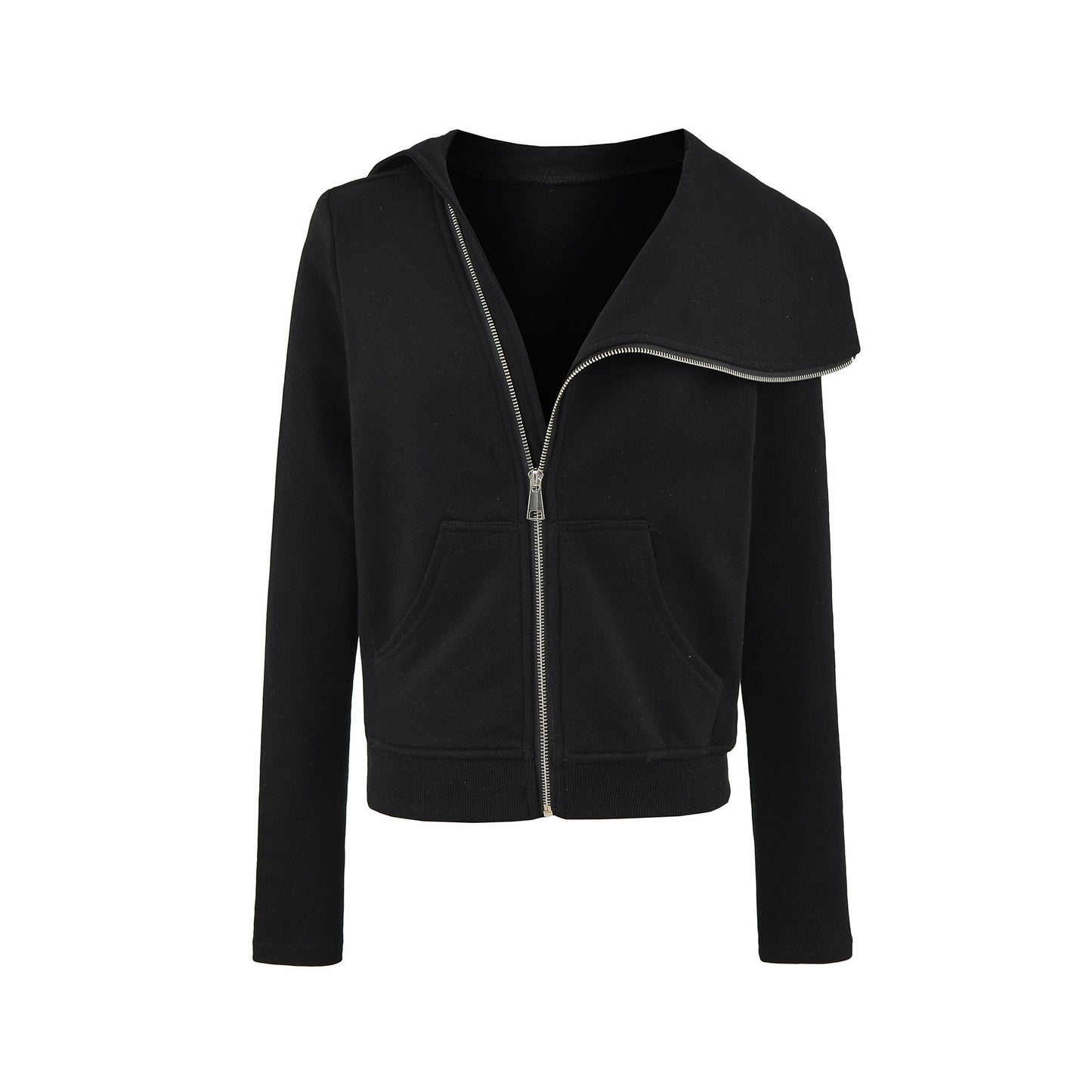 Irregular zipper jacket for women