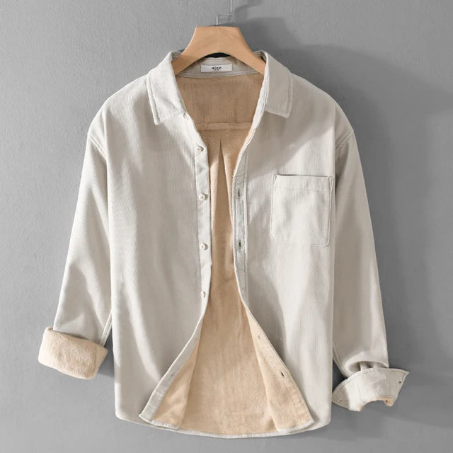 New Designer, Quality Brand Shirts For Men Fashion Cotton Corduroy Warm Long-sleeve Thickened Plus Size Top Clothes Camisa
