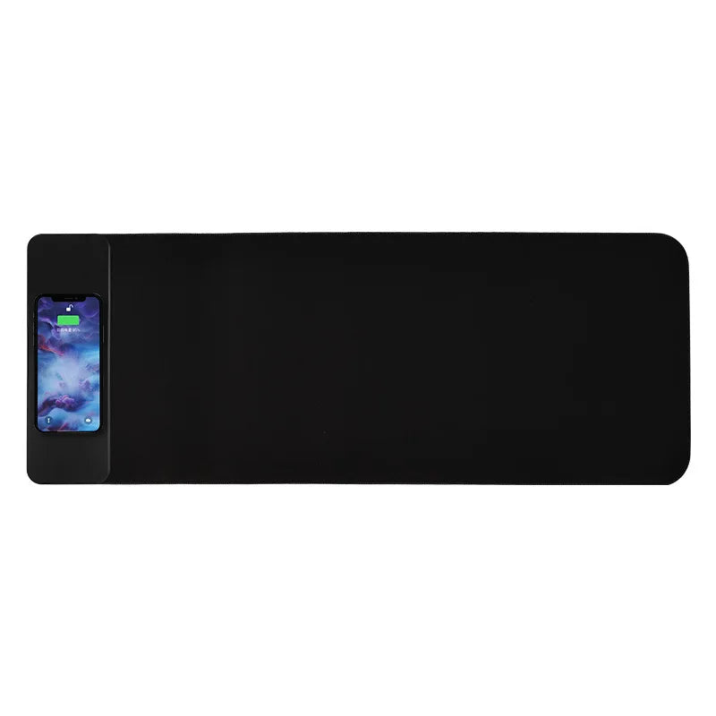 Alfombrilla de ratón de carga inalámbrica de 15 W, extragrande, de carga rápida, para juegos de ordenador, alfombrilla de goma para ratón de carga inalámbrica