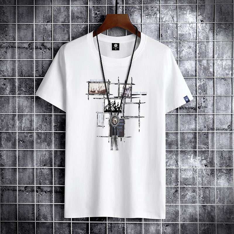 Short sleeve cotton summer man t-shirt casual loost men tshirt cool o-neck oversized t shirt male T shirt clothes for teens