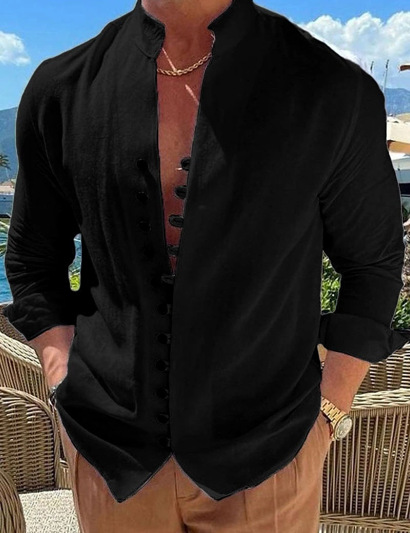 Long-sleeved Shirt Men's Casual Loose Top Mens Clothing