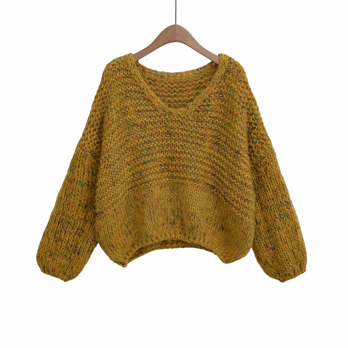 Hot Selling Chunky Knit Colorful Knitted Short Sweater