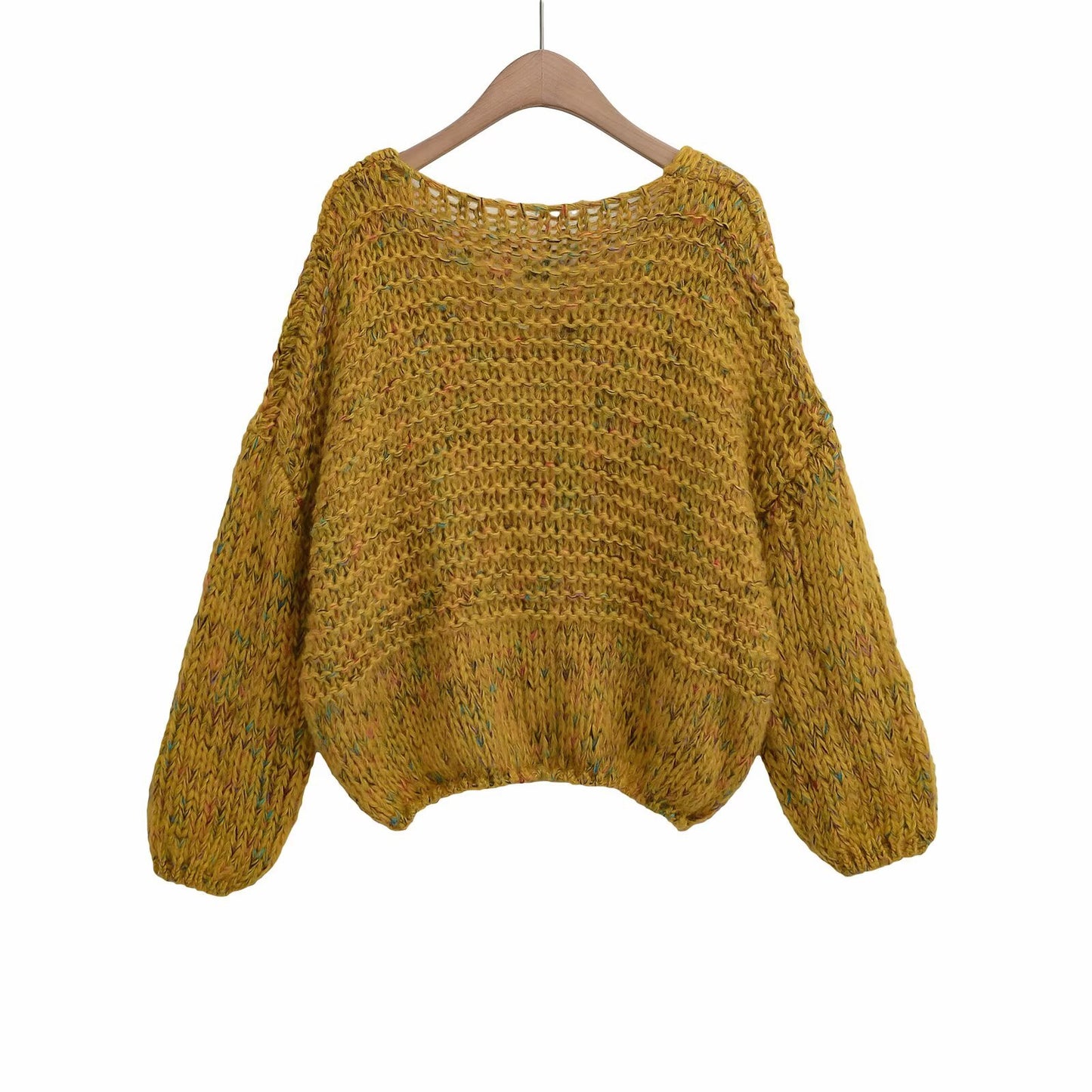 Hot Selling Chunky Knit Colorful Knitted Short Sweater