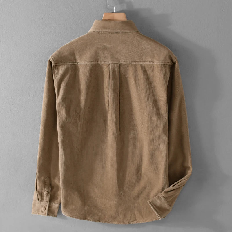 New Designer, Quality Brand Shirts For Men Fashion Cotton Corduroy Warm Long-sleeve Thickened Plus Size Top Clothes Camisa