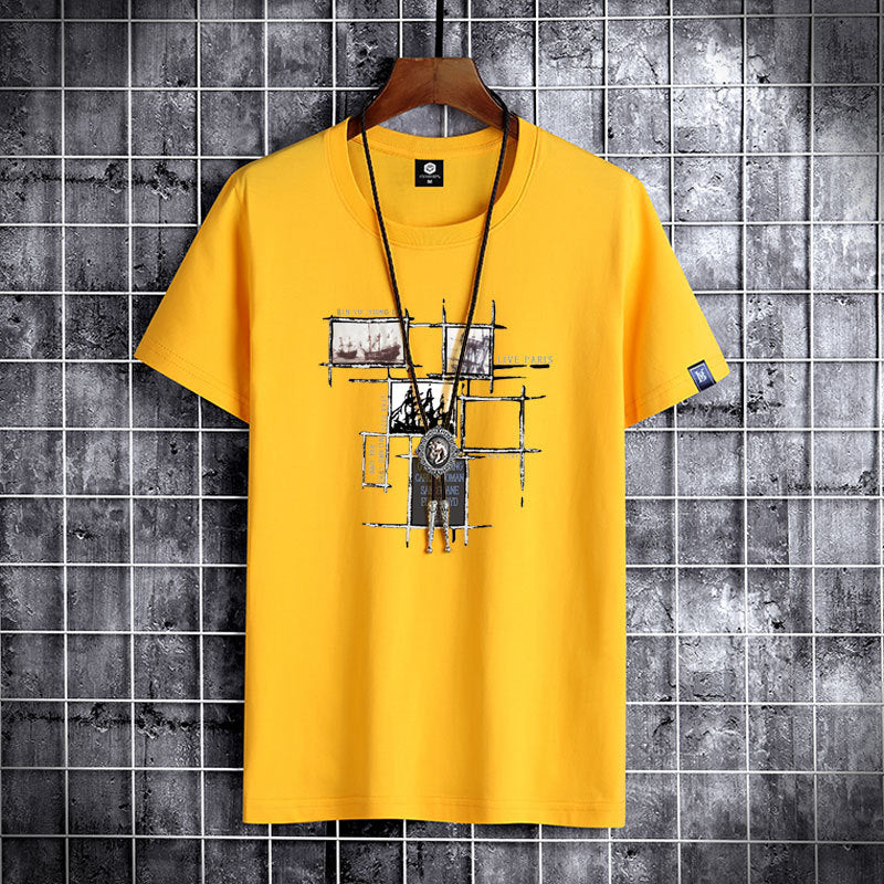 Short sleeve cotton summer man t-shirt casual loost men tshirt cool o-neck oversized t shirt male T shirt clothes for teens