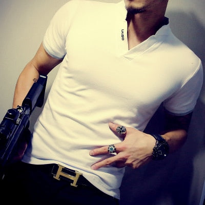 男士 T 恤休闲拼布短袖男士 T 恤男士服装休闲修身嘻哈上衣 T 恤 5XL