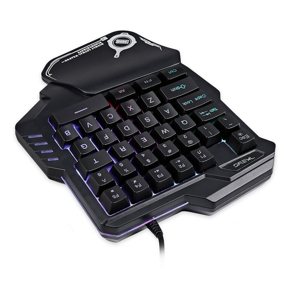 Teclado mecánico para juegos de una mano con retroiluminación RGB, miniteclado portátil para juegos, controlador de juegos