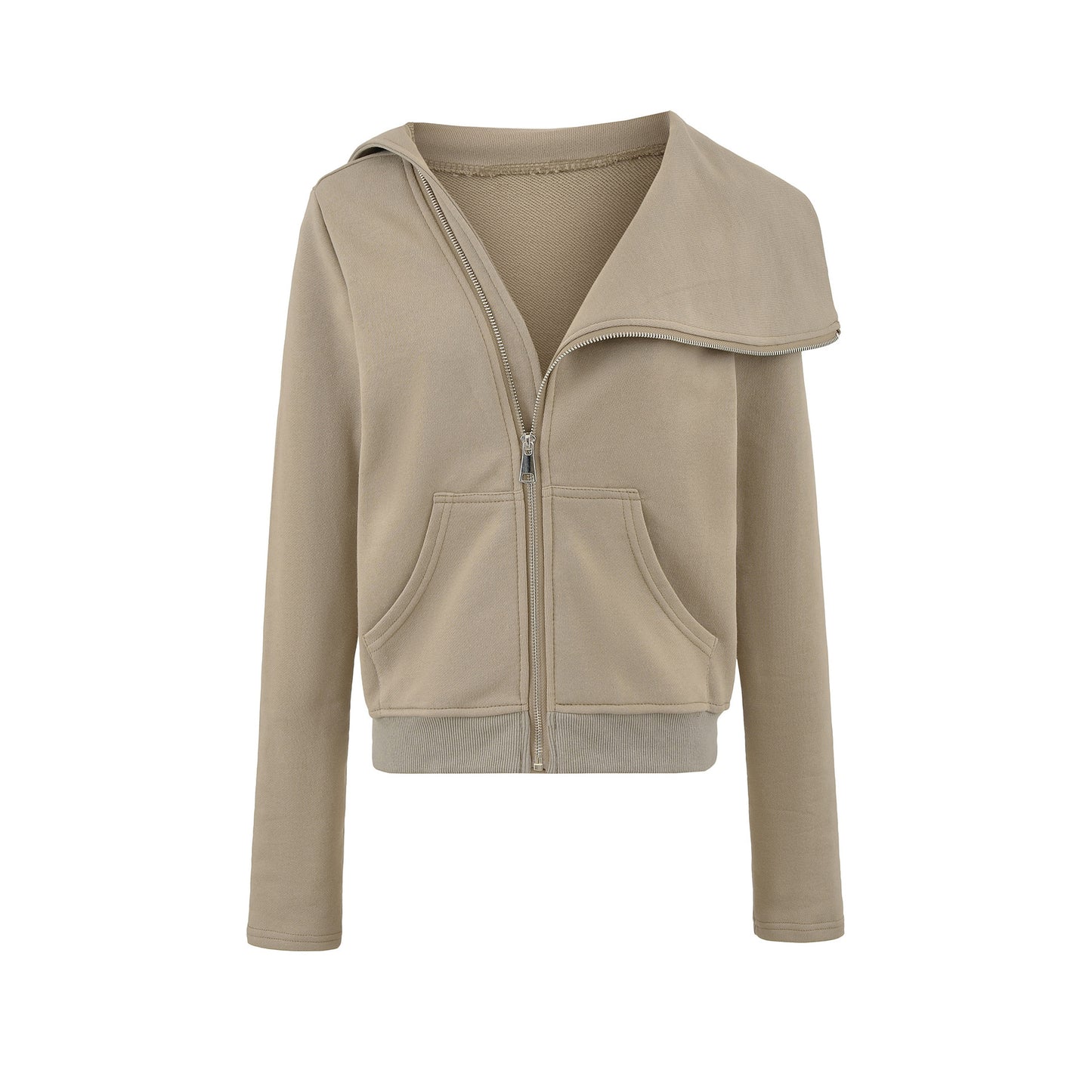 Irregular zipper jacket for women