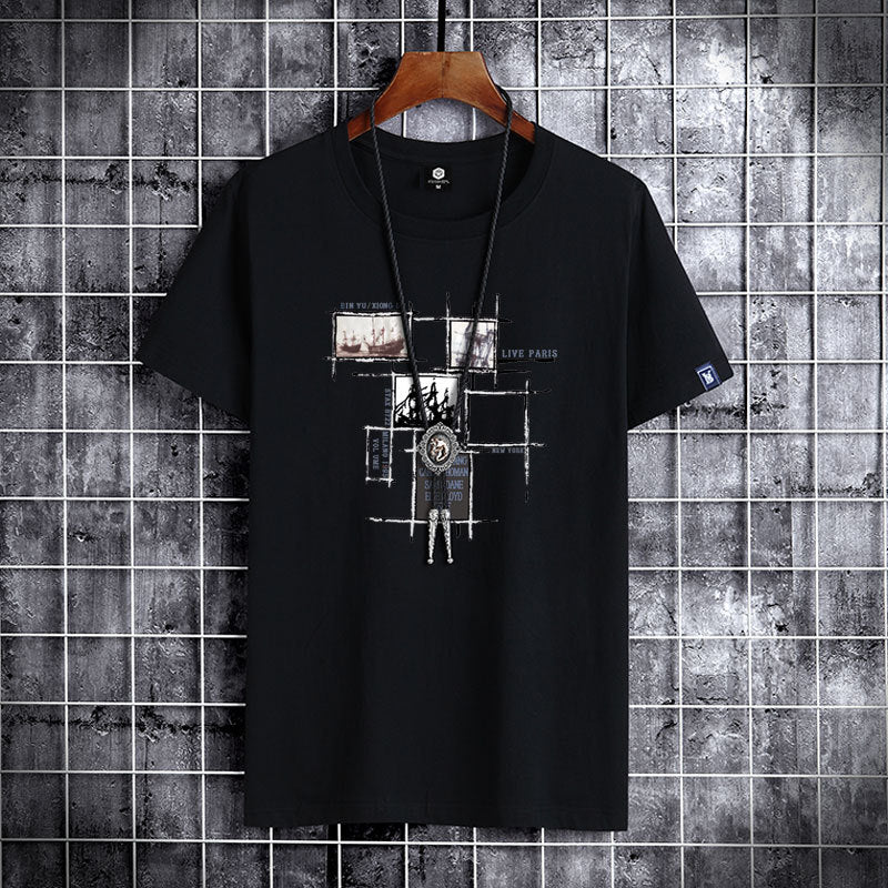Short sleeve cotton summer man t-shirt casual loost men tshirt cool o-neck oversized t shirt male T shirt clothes for teens