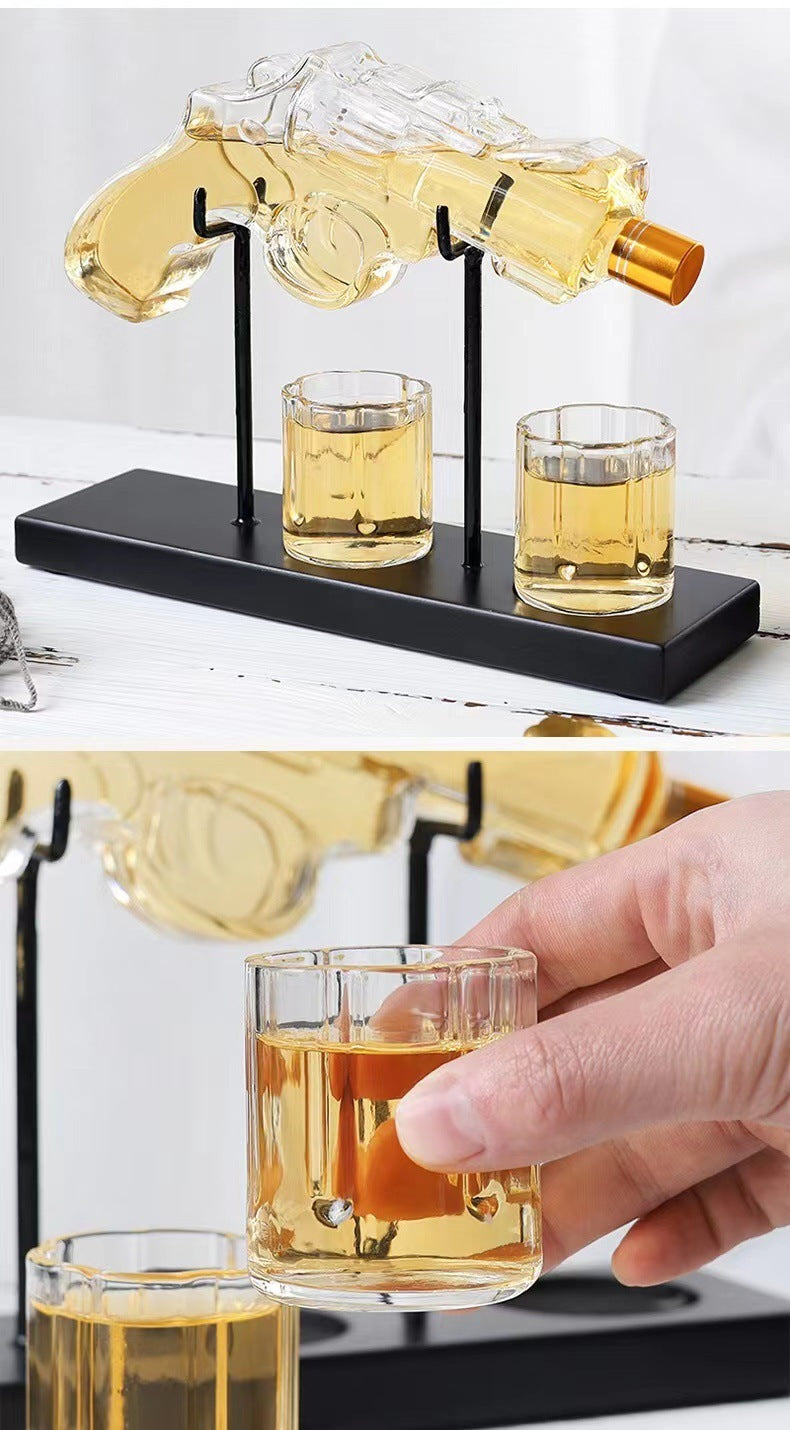 Botella de vino de vidrio con forma de pistola Burbujeador de vino