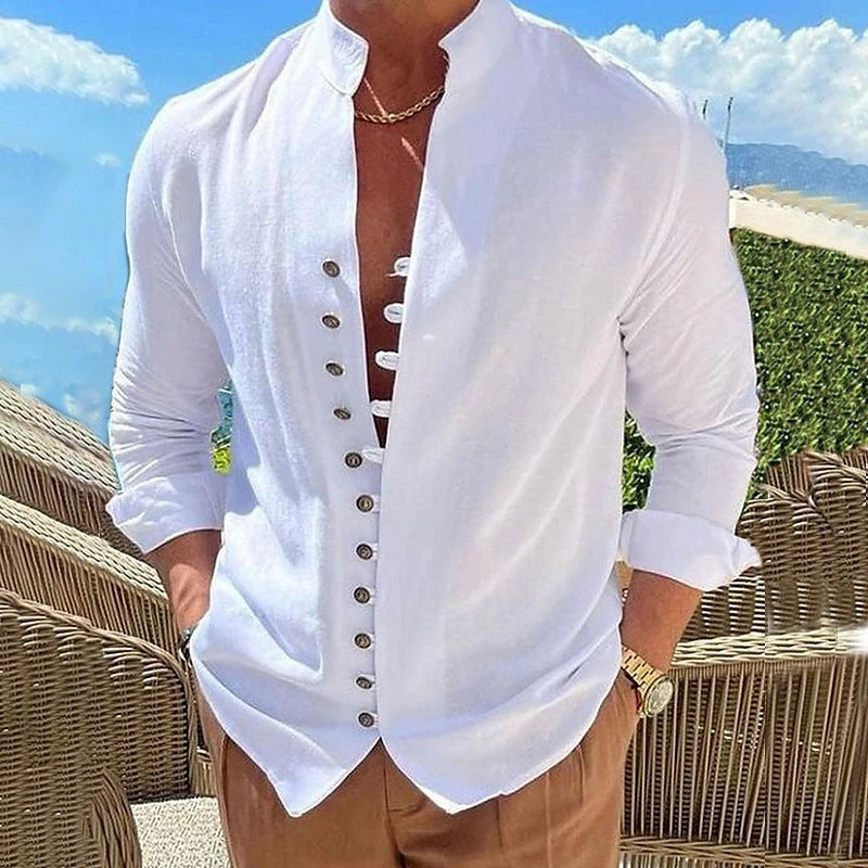 Long-sleeved Shirt Men's Casual Loose Top Mens Clothing