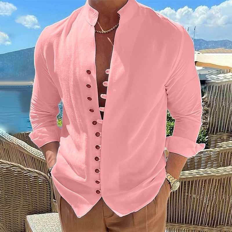 Long-sleeved Shirt Men's Casual Loose Top Mens Clothing
