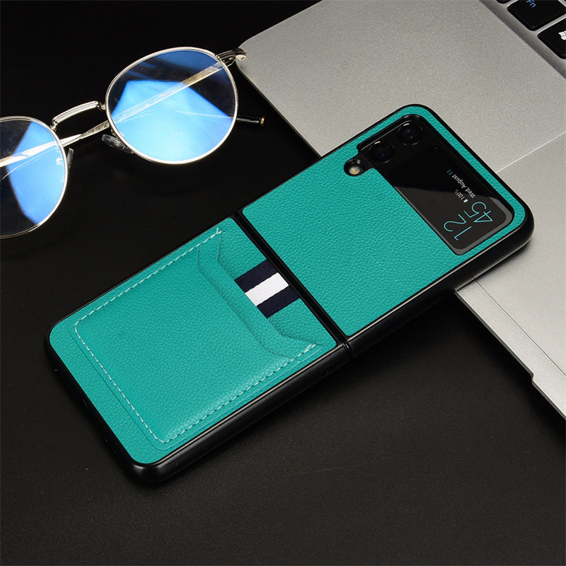 Funda protectora para teléfono Galaxy, funda protectora tipo billetera con pantalla plegable, funda para teléfono con inserción de 4 tarjetas y anticaídas 2 en 1