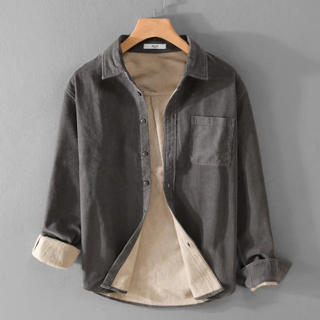 New Designer, Quality Brand Shirts For Men Fashion Cotton Corduroy Warm Long-sleeve Thickened Plus Size Top Clothes Camisa