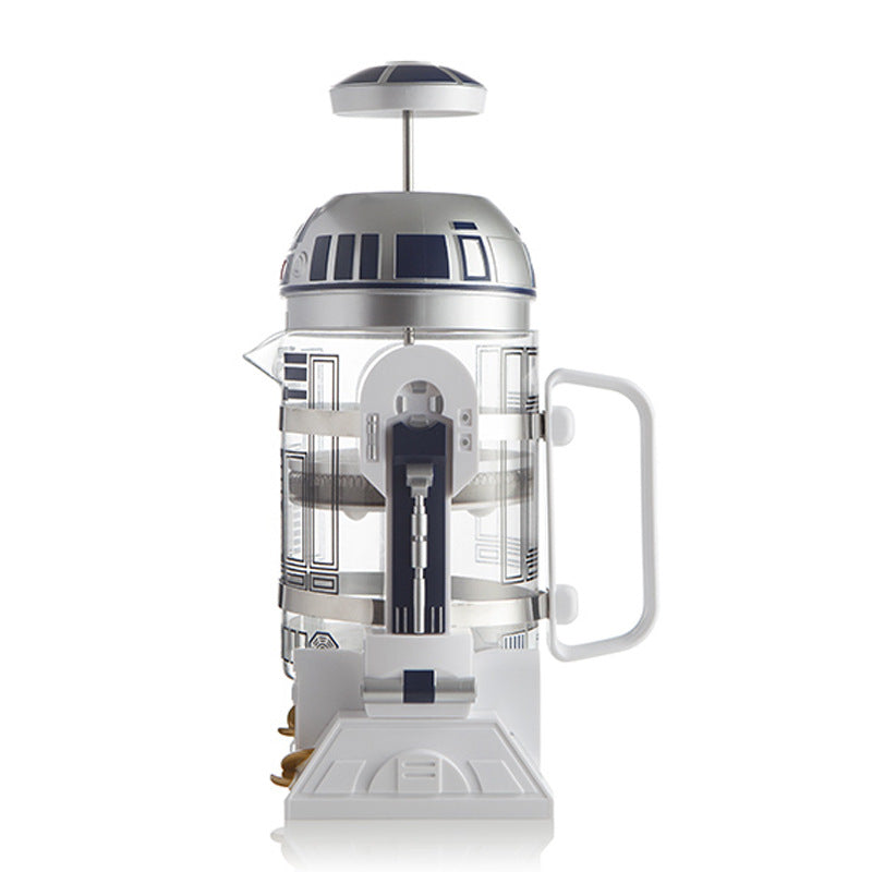 Cafetera de vertido manual en miniatura con robot R2D2 de Star Wars, cafetera, termo, cafetera de prensa francesa para moca