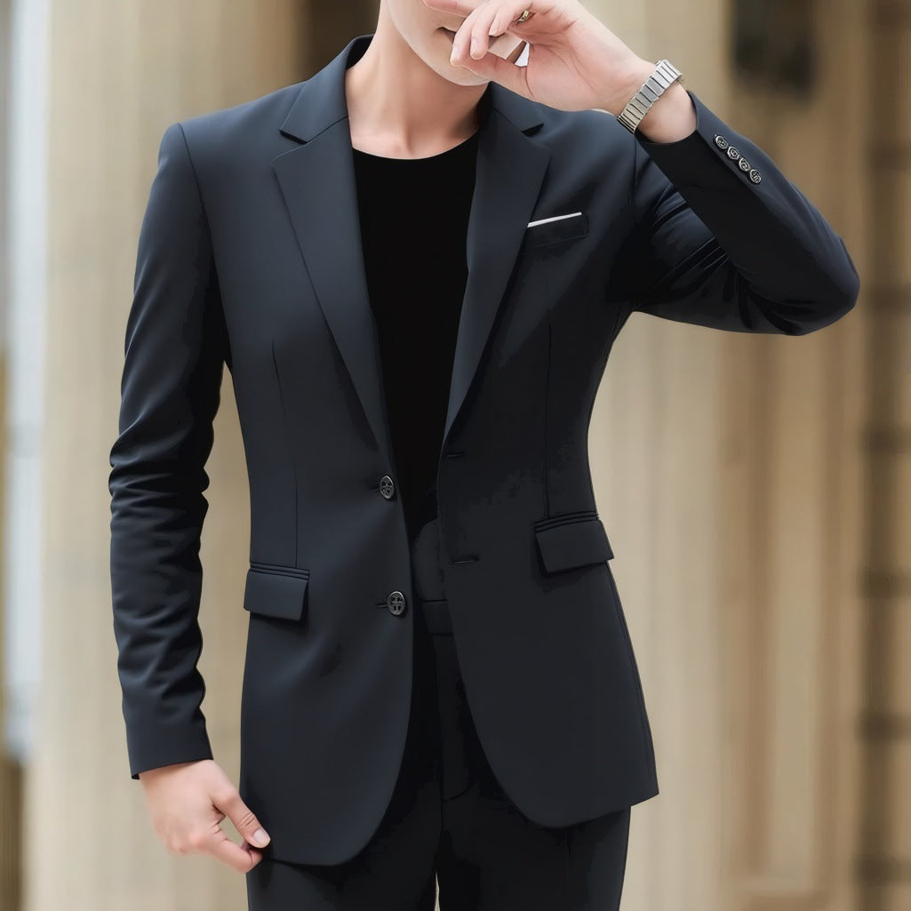 Men's Suit Jacket High-Quality Double-Slit Formal Candy Color Casual Single-Breasted Blazer