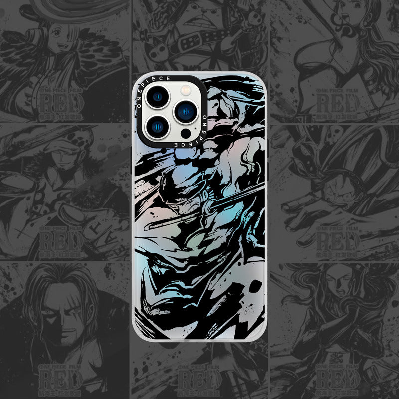 One Piece Luffy es adecuado para la funda de teléfono Apple 14 Promax 12 Solon iPhone 15 láser