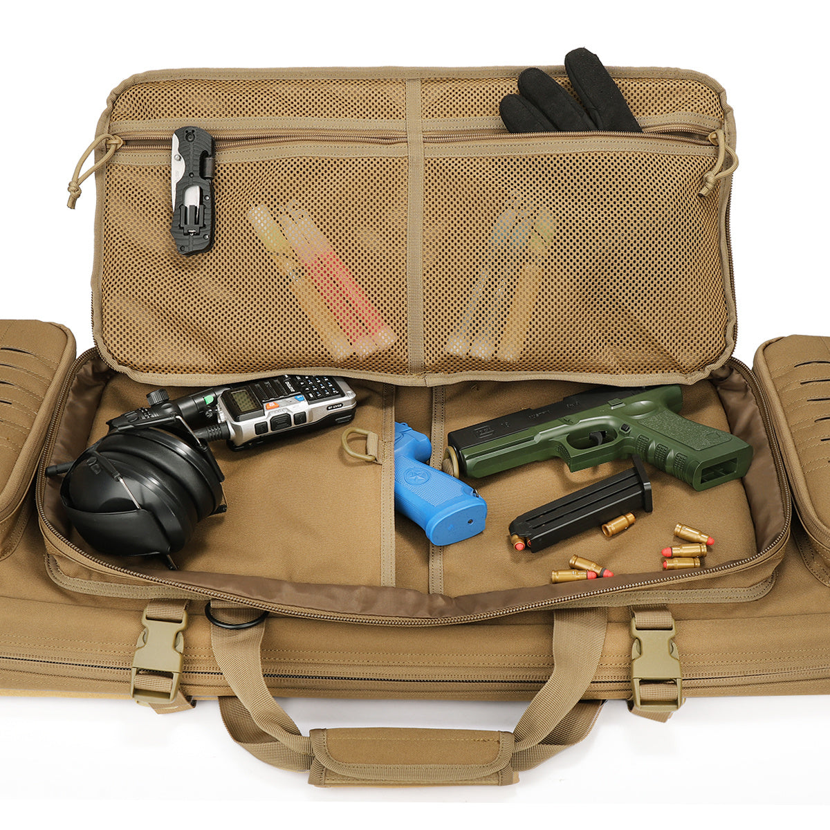 VOTAGOO Double Rifle Case Gun Bag, Safely Long-Barrel Firearm Transportation Cases Locks, All-Weather Soft Tactical Range Bag Ackpack For Shotgun Spacious Heavy Duty