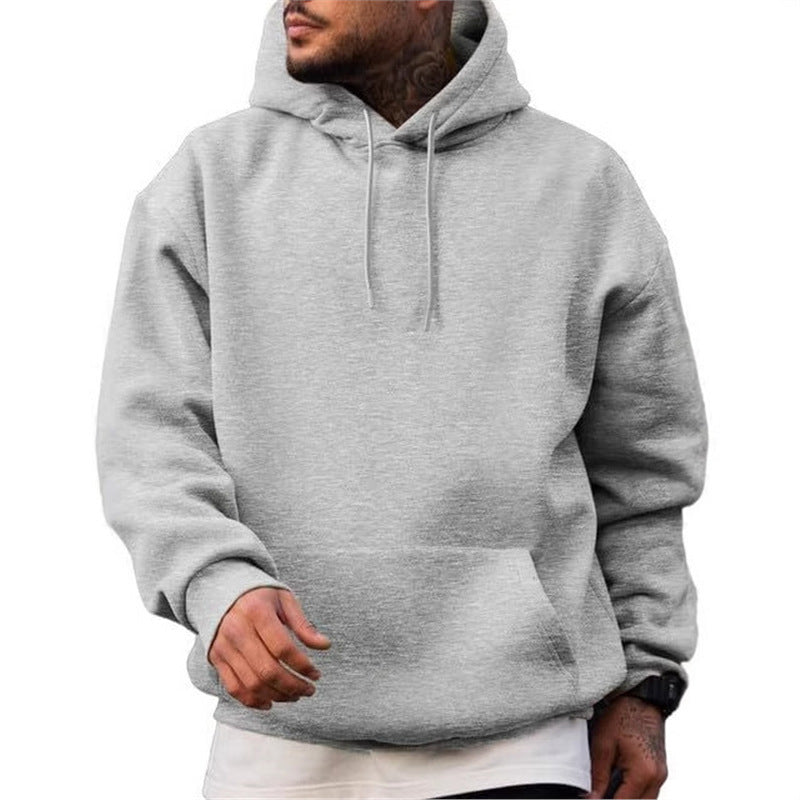 Thick Hoodie Solid Color Hoodie Men's Set Sweatshirt