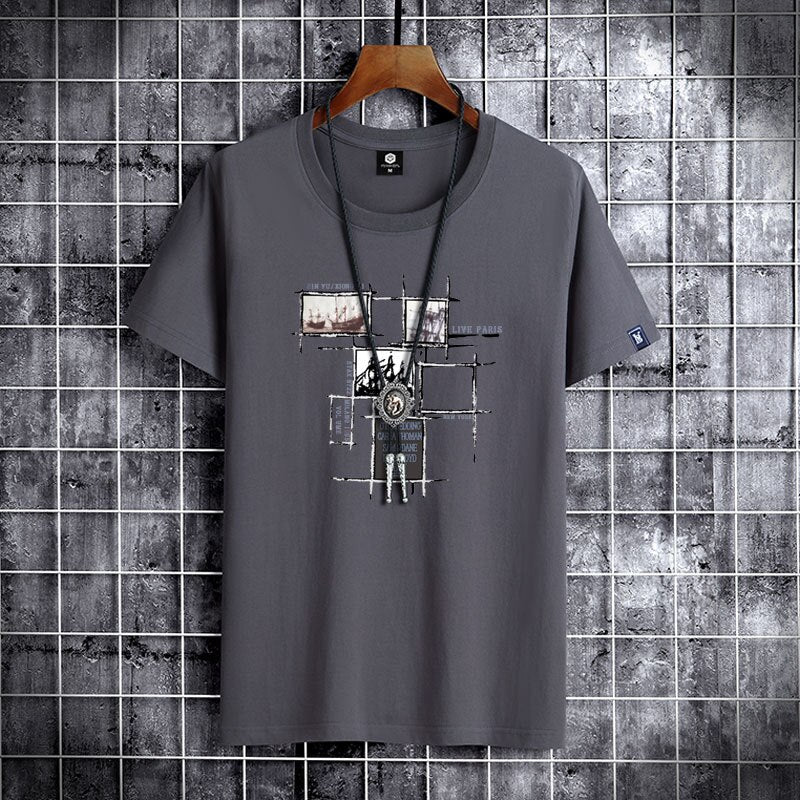 Short sleeve cotton summer man t-shirt casual loost men tshirt cool o-neck oversized t shirt male T shirt clothes for teens