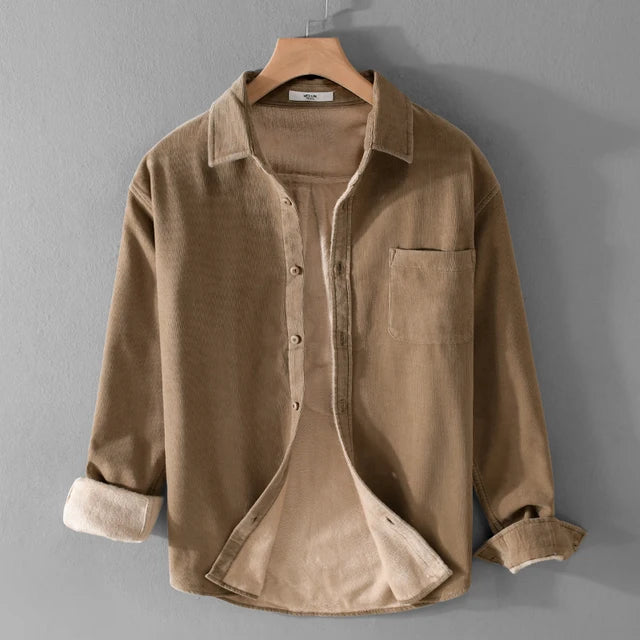 New Designer, Quality Brand Shirts For Men Fashion Cotton Corduroy Warm Long-sleeve Thickened Plus Size Top Clothes Camisa