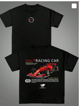 Round Neck T-Shirt with Car and Beer Pattern Custom Order