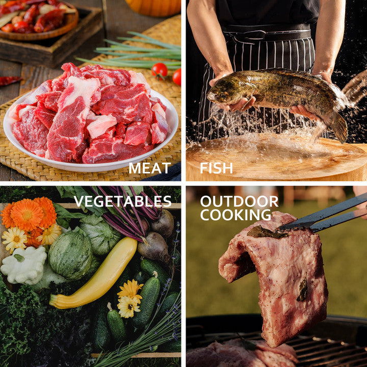 Qulajoy 塞尔维亚厨师刀 6.7 英寸 - 高碳钢切肉刀 - 专业日式全柄锤击切肉刀,适用于厨房野营烧烤户外