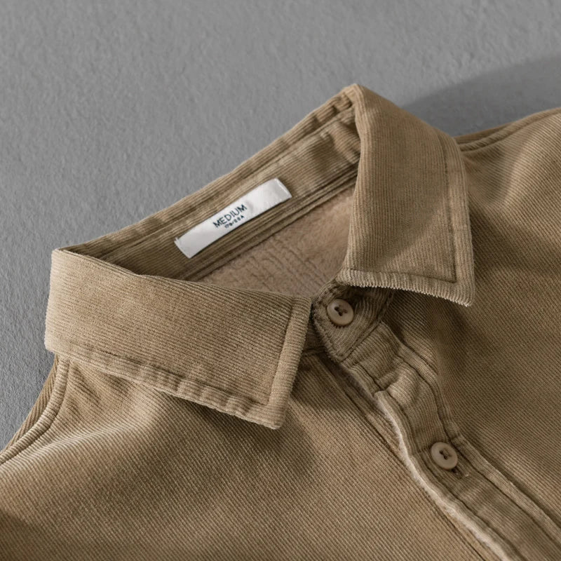 New Designer, Quality Brand Shirts For Men Fashion Cotton Corduroy Warm Long-sleeve Thickened Plus Size Top Clothes Camisa