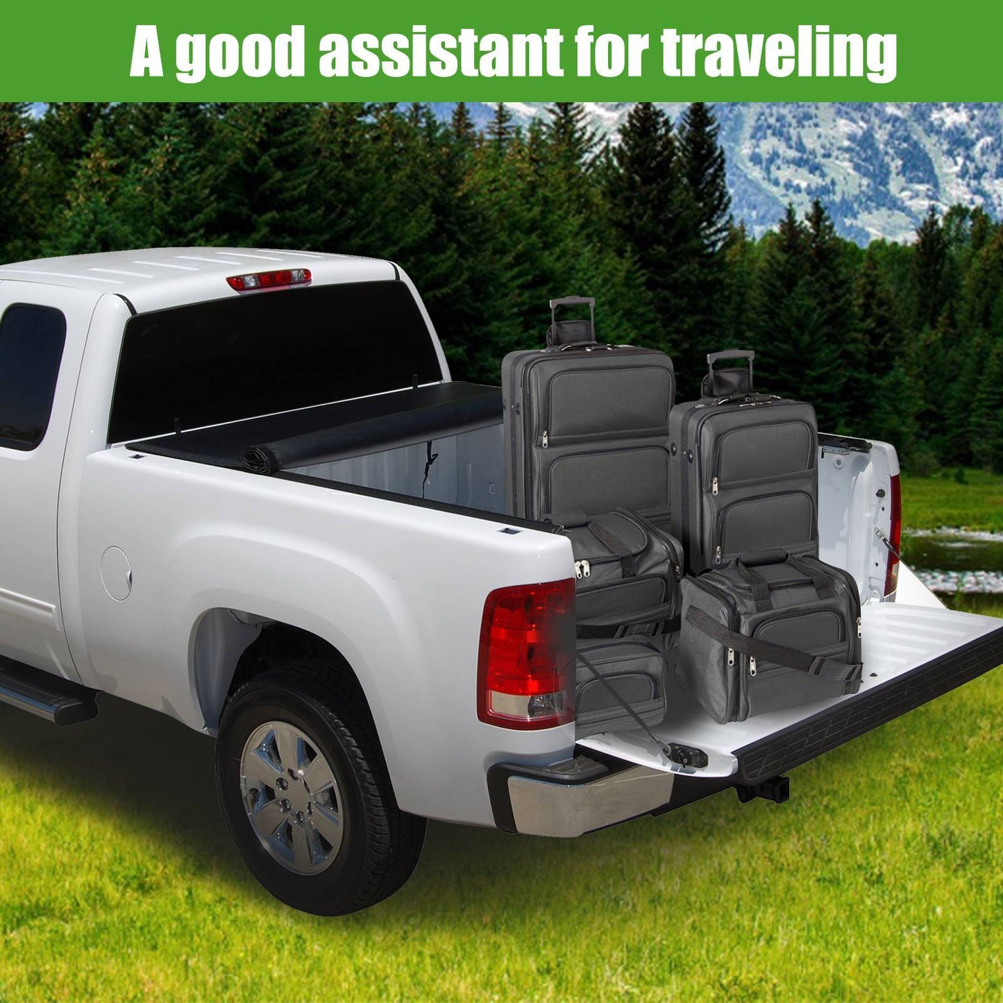 5.8FT Roll-Up Truck Bed Tonneau Cover For 2007-2013 Chevy Silverado GMC Sierra