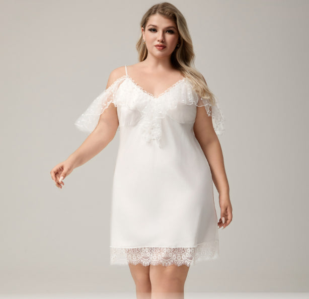 Women's Strap Sexy Lace Sleep Dress V-neck Homewear