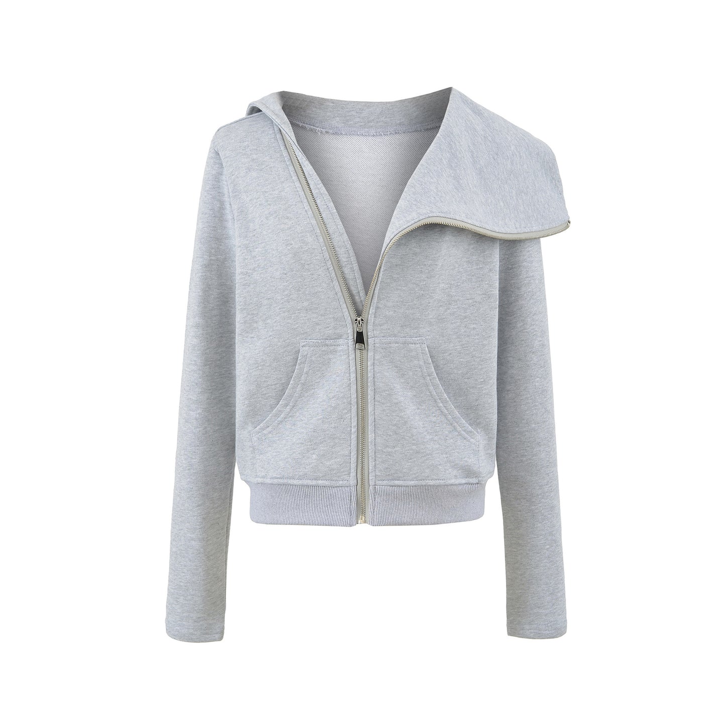 Irregular zipper jacket for women