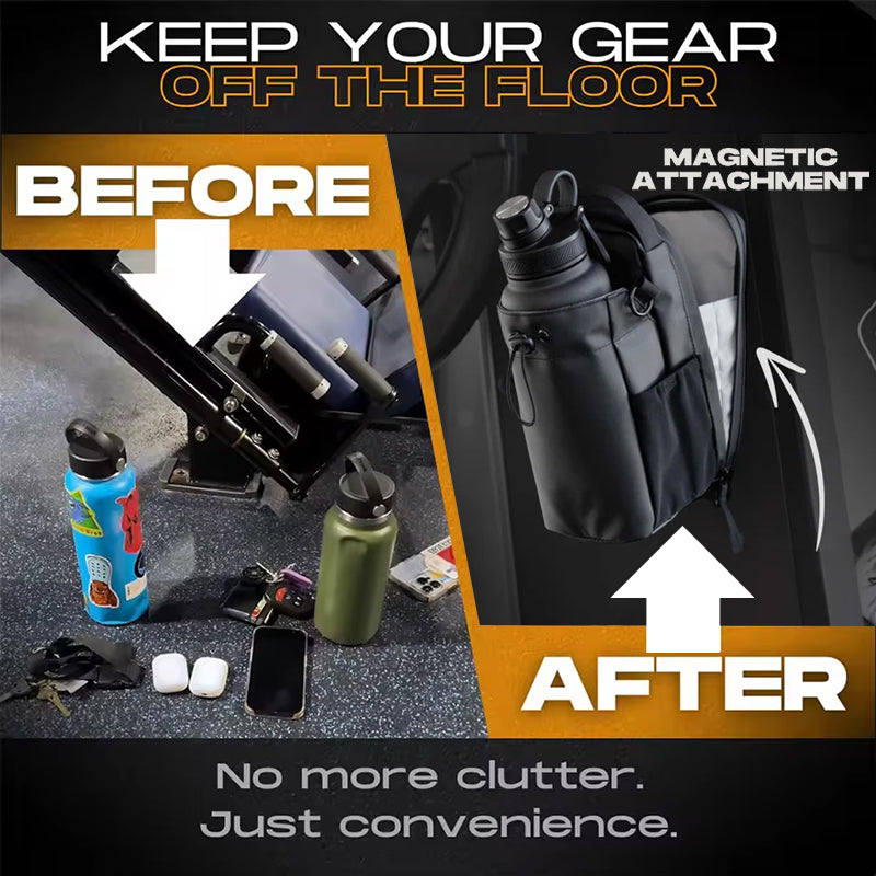 男女皆宜的磁性斜挎包。非常适合健身、旅行和工作包。让您的物品远离脏兮兮的健身房地板。