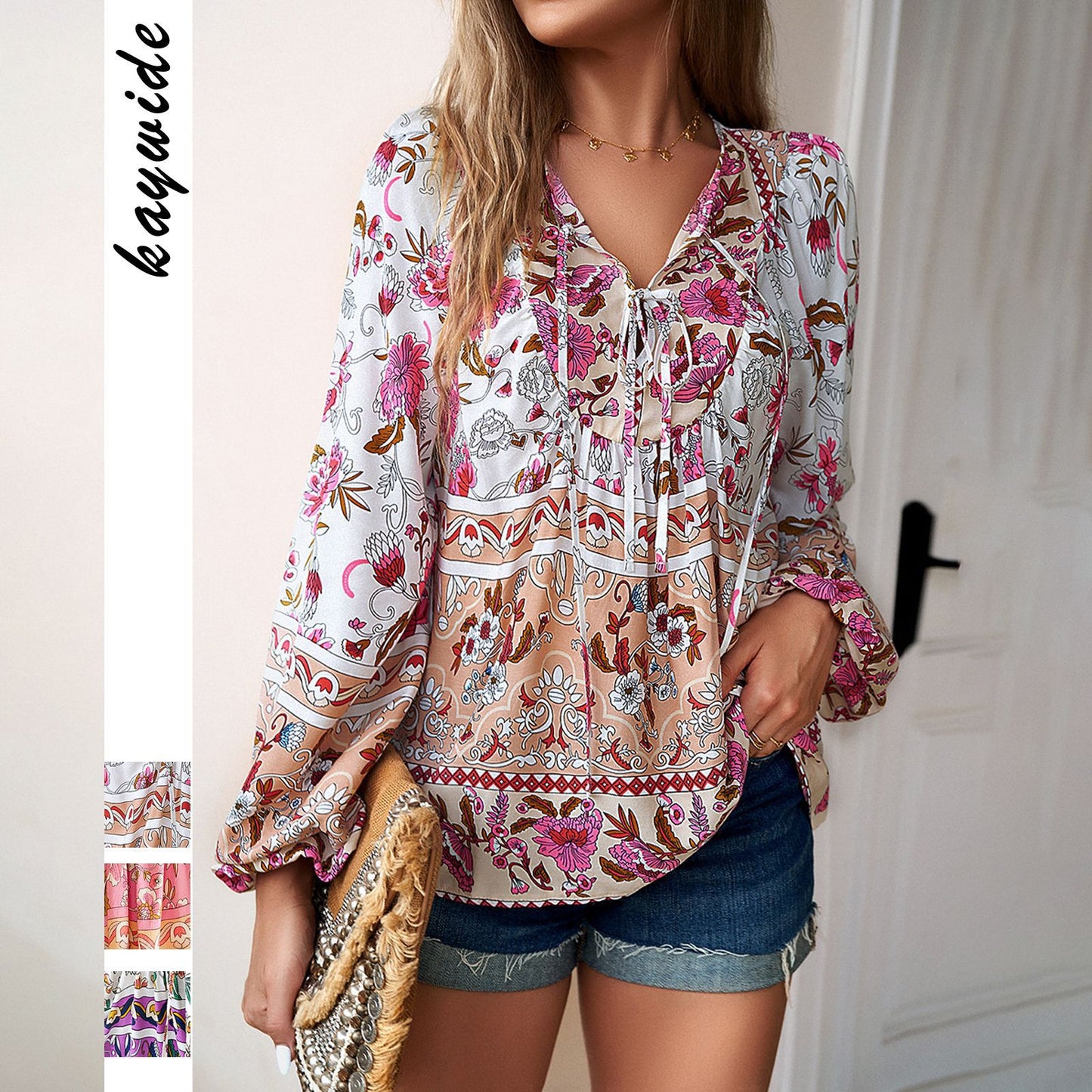 Shirt vacation casual women's long sleeved shirt