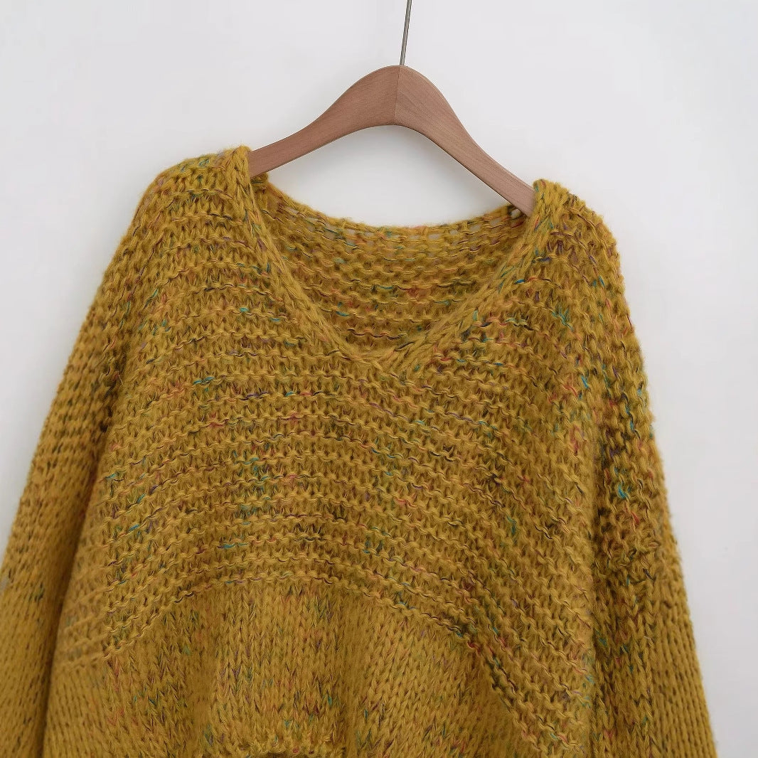 Hot Selling Chunky Knit Colorful Knitted Short Sweater