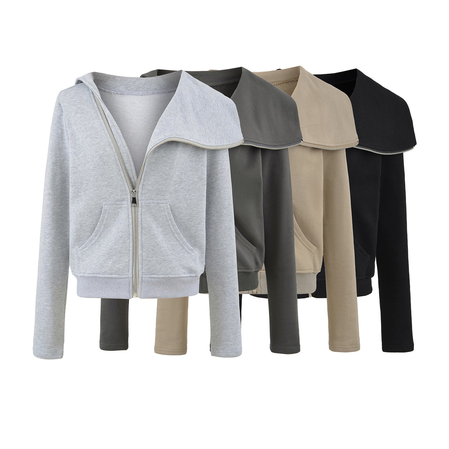Irregular zipper jacket for women