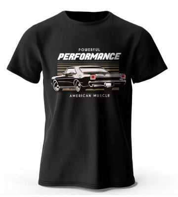 Round Neck T-Shirt with Car and Beer Pattern Custom Order