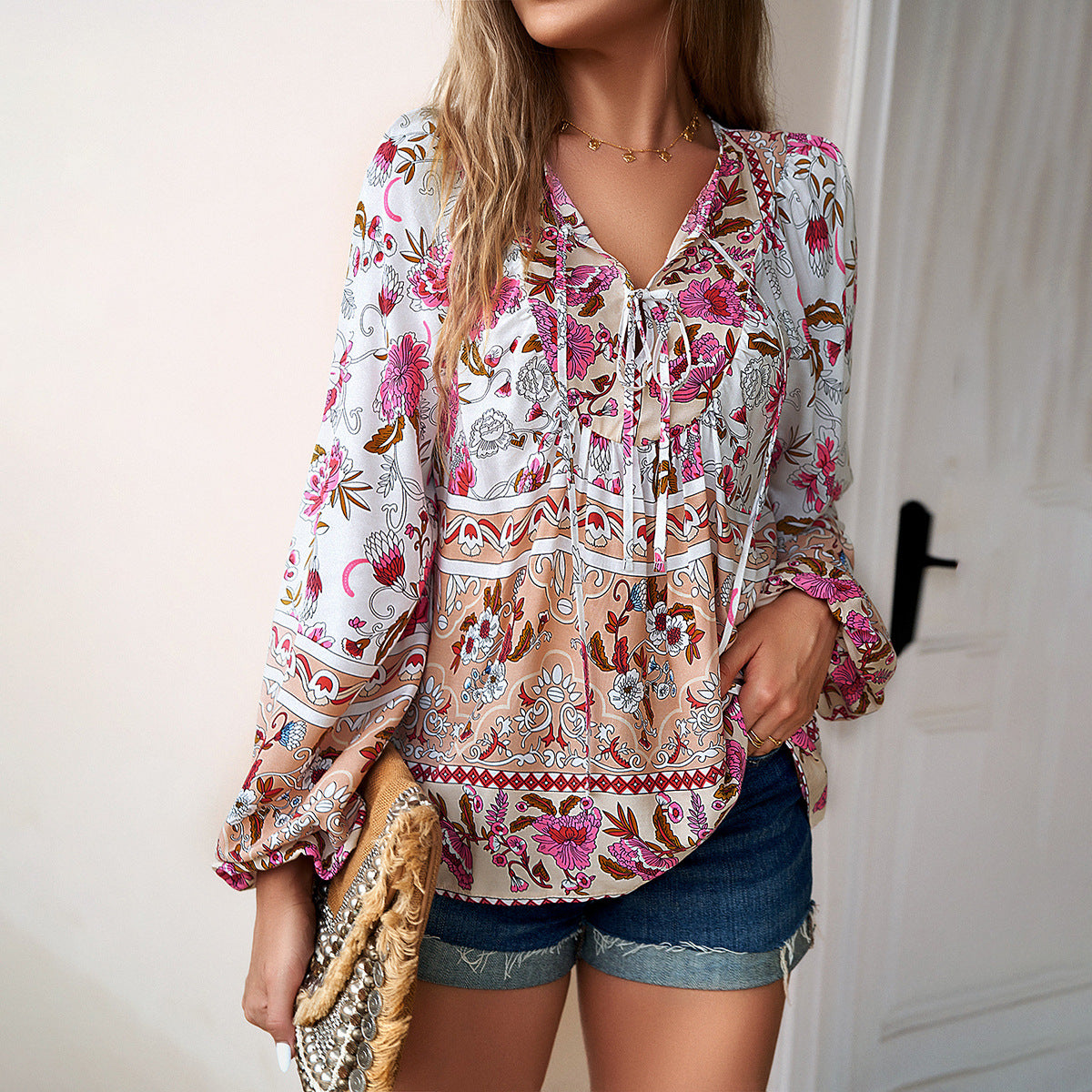 Shirt vacation casual women's long sleeved shirt