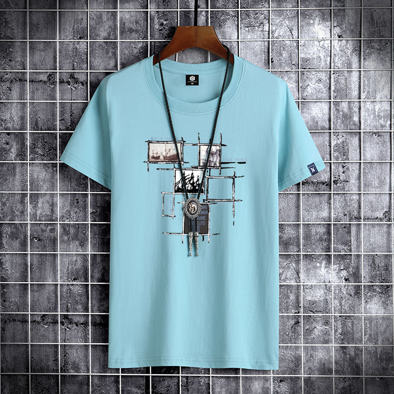 Short sleeve cotton summer man t-shirt casual loost men tshirt cool o-neck oversized t shirt male T shirt clothes for teens