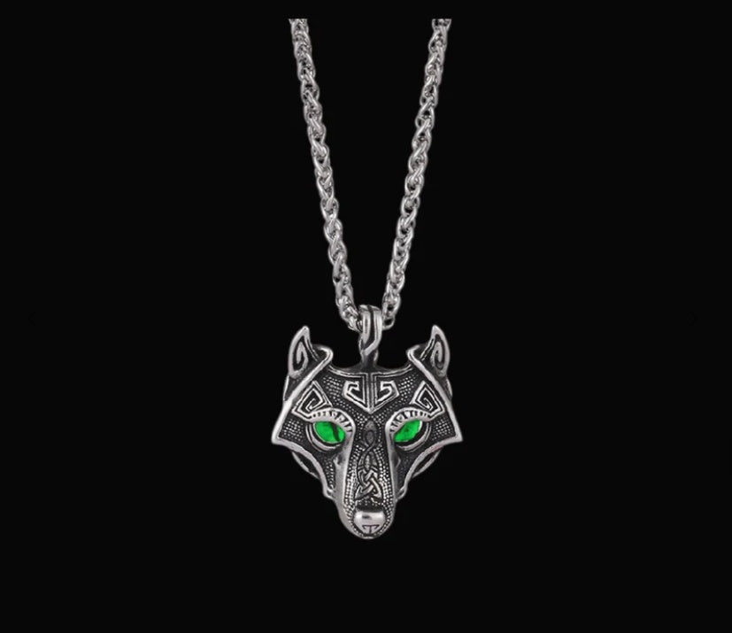 Wolf Head Pendant Men's Stainless Steel Necklace