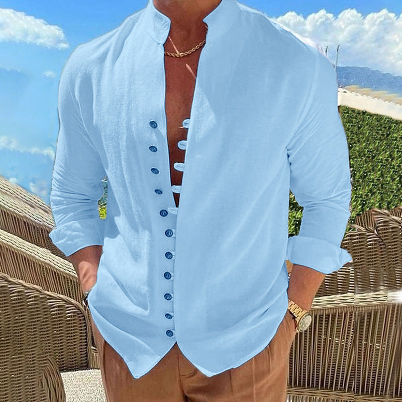 Long-sleeved Shirt Men's Casual Loose Top Mens Clothing