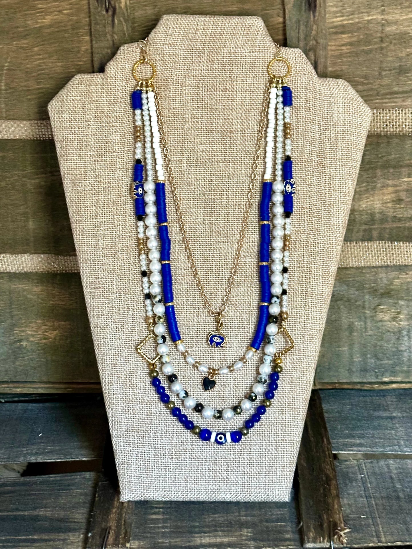 独特的手工串珠多层项链