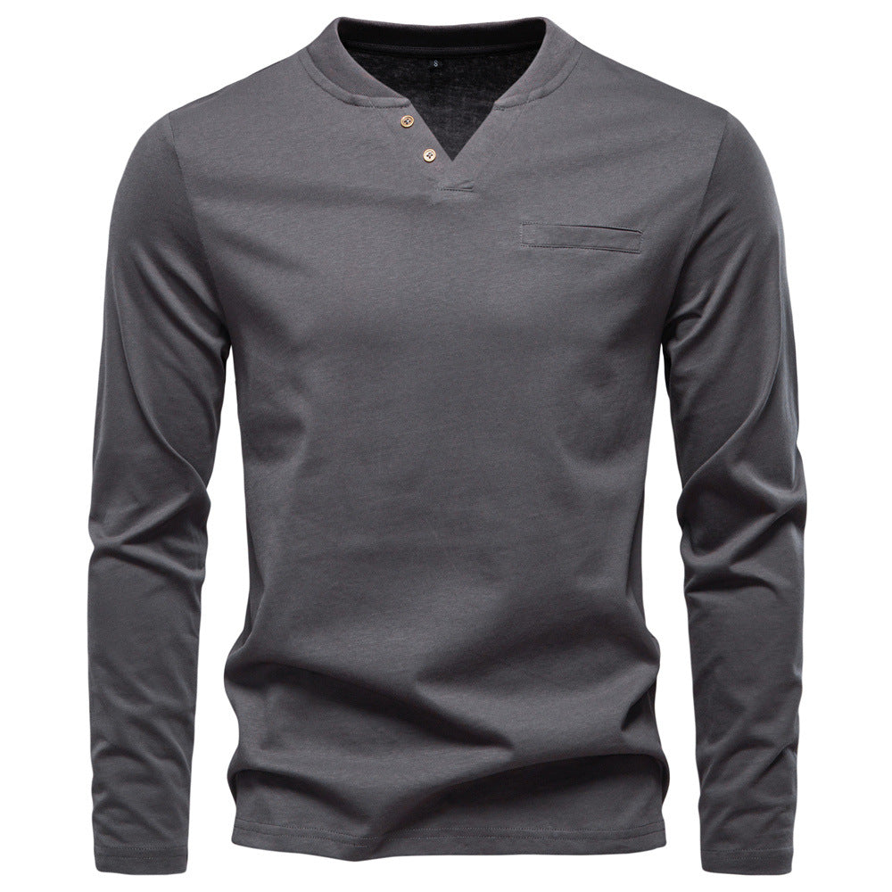 V-neck long sleeved T-shirt for men
