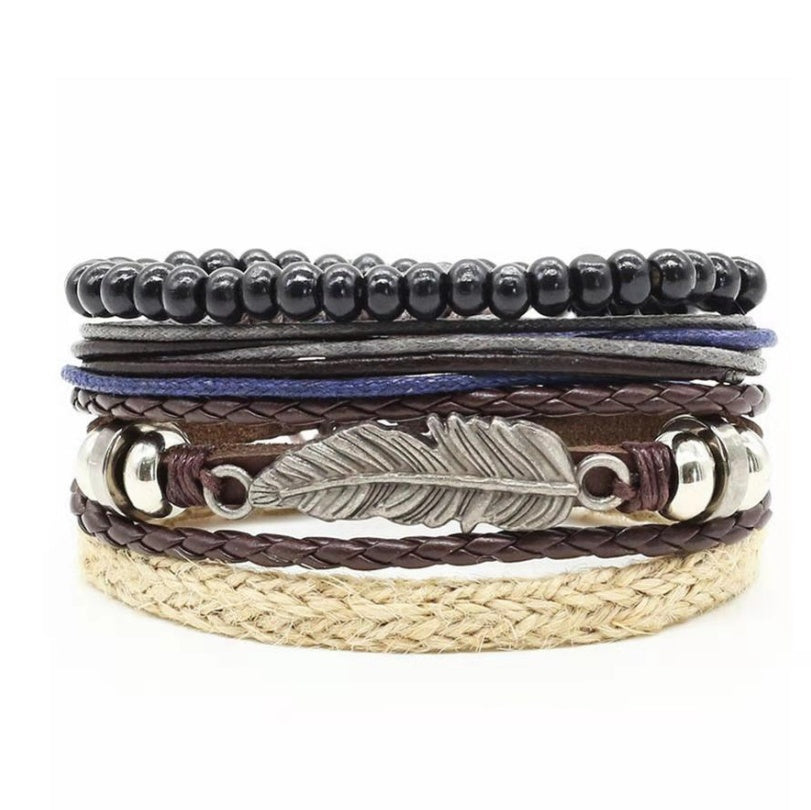 Men's Leather Vintage Braided Bracelet