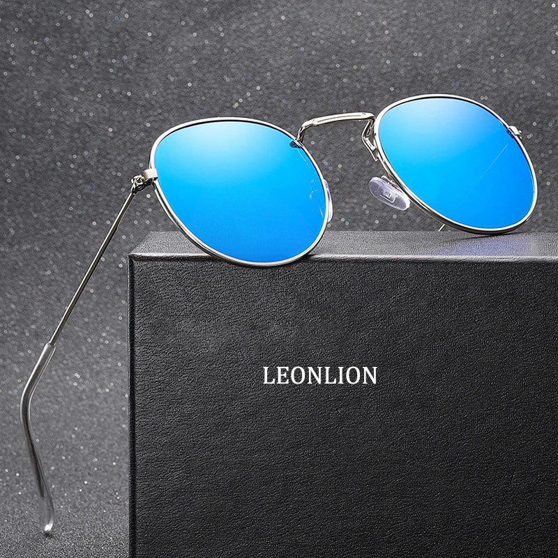 LeonLion 2023 Fashion Retro Sunglasses Men Round Vintage Glasses for Men Luxury