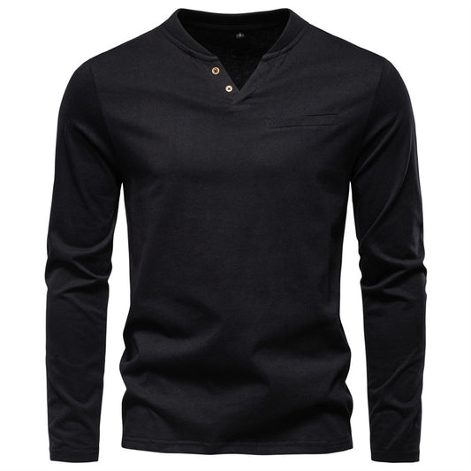 V-neck long sleeved T-shirt for men