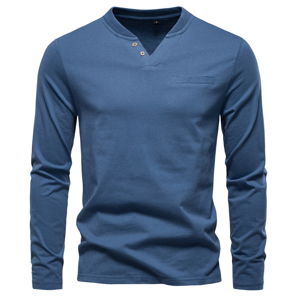 V-neck long sleeved T-shirt for men