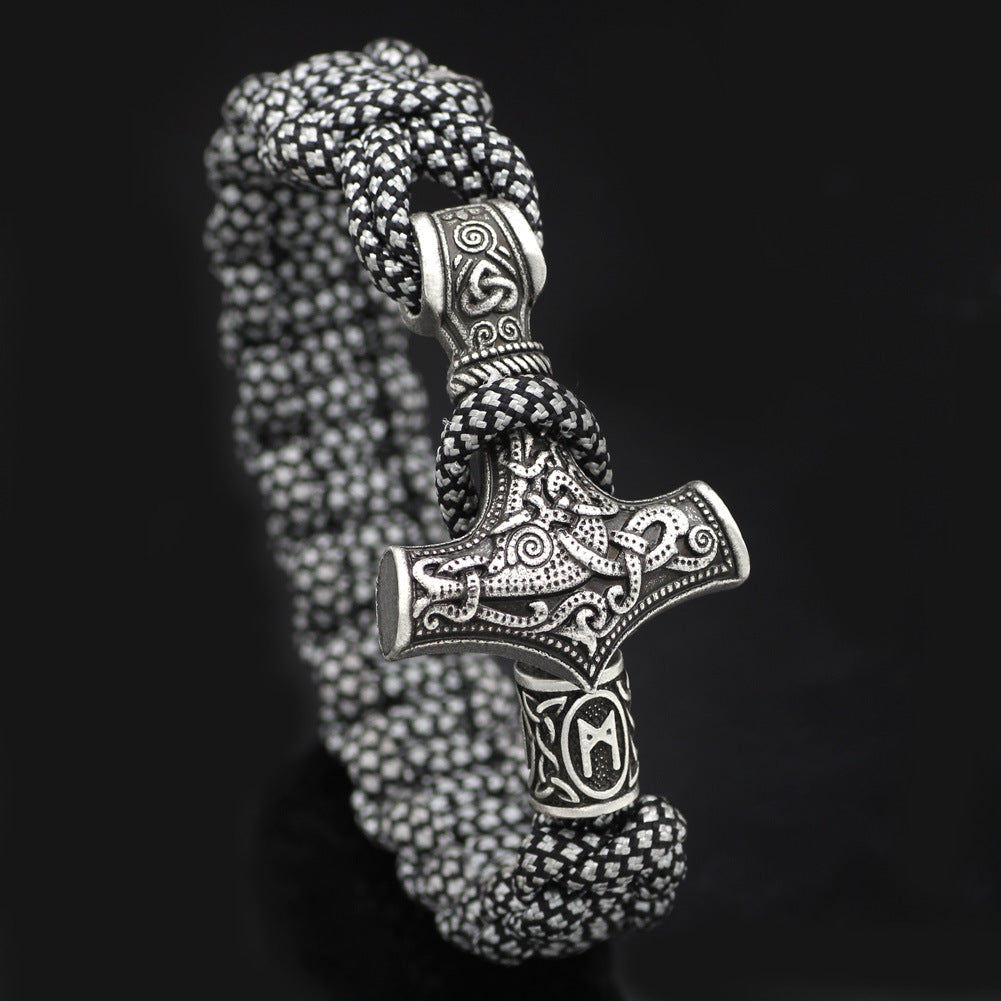 Vintage Thor's Hammer Braided Bracelet