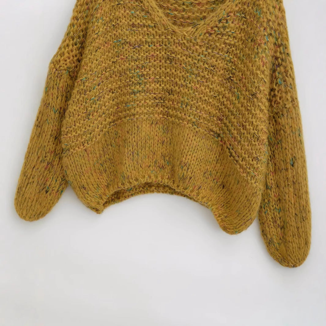 Hot Selling Chunky Knit Colorful Knitted Short Sweater