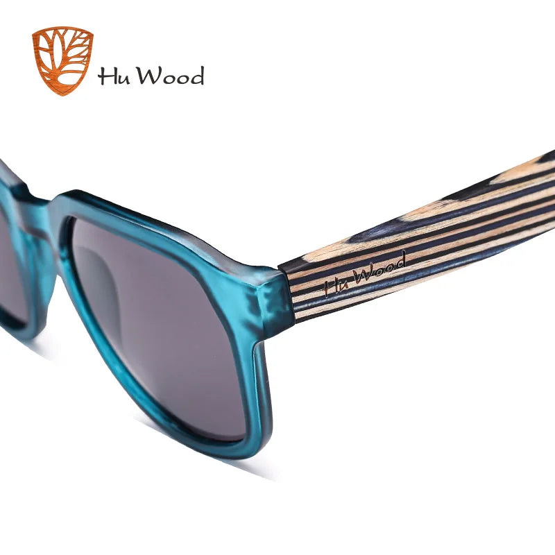 HU WOOD Polarized Sunglasses for Men Wood Sunglasses Travel Bamboo Sunglass