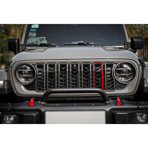 Front Mesh Grille Grid Grill For 2018 2024  Wrangler Rubicon Sahara Sport JL JT Grill With Camera Hole Black Plastic